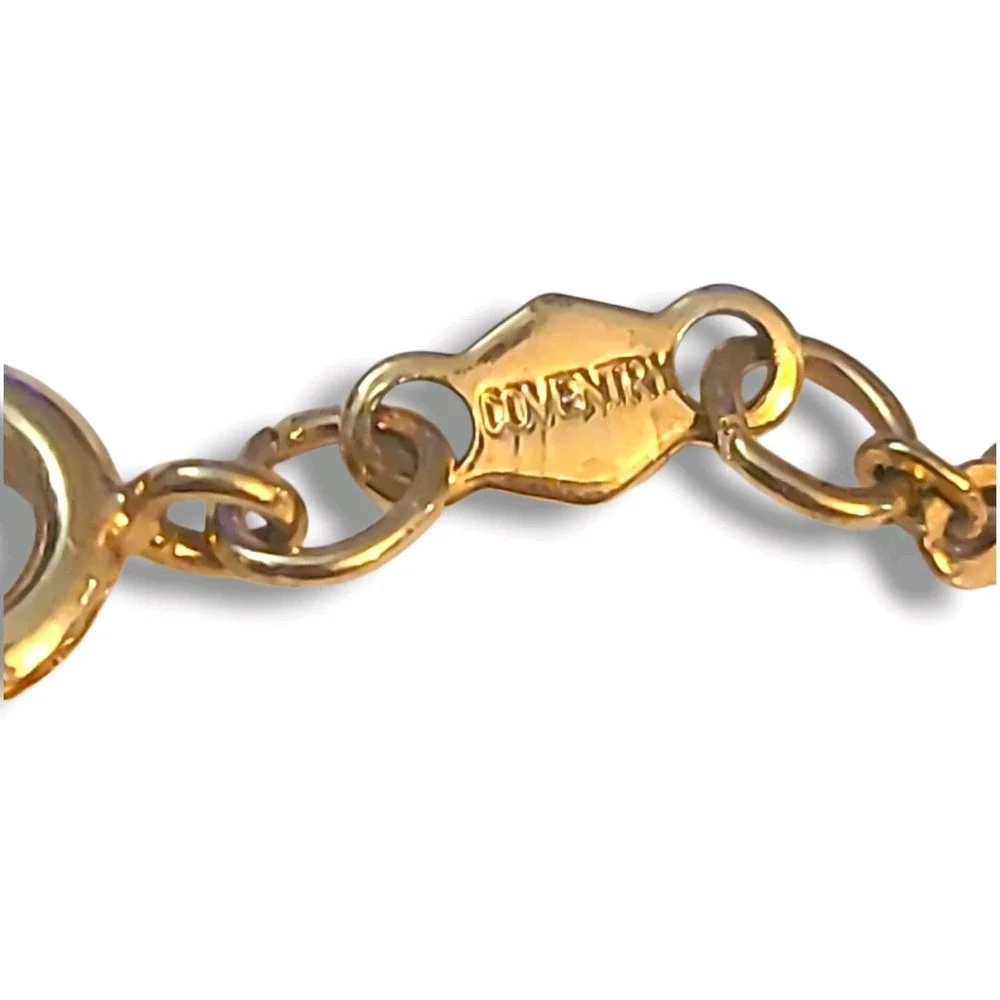 Vintage Sarah Coventry Gold Tone Butterfly Charm Anklet Ankle Bracelet 8.5